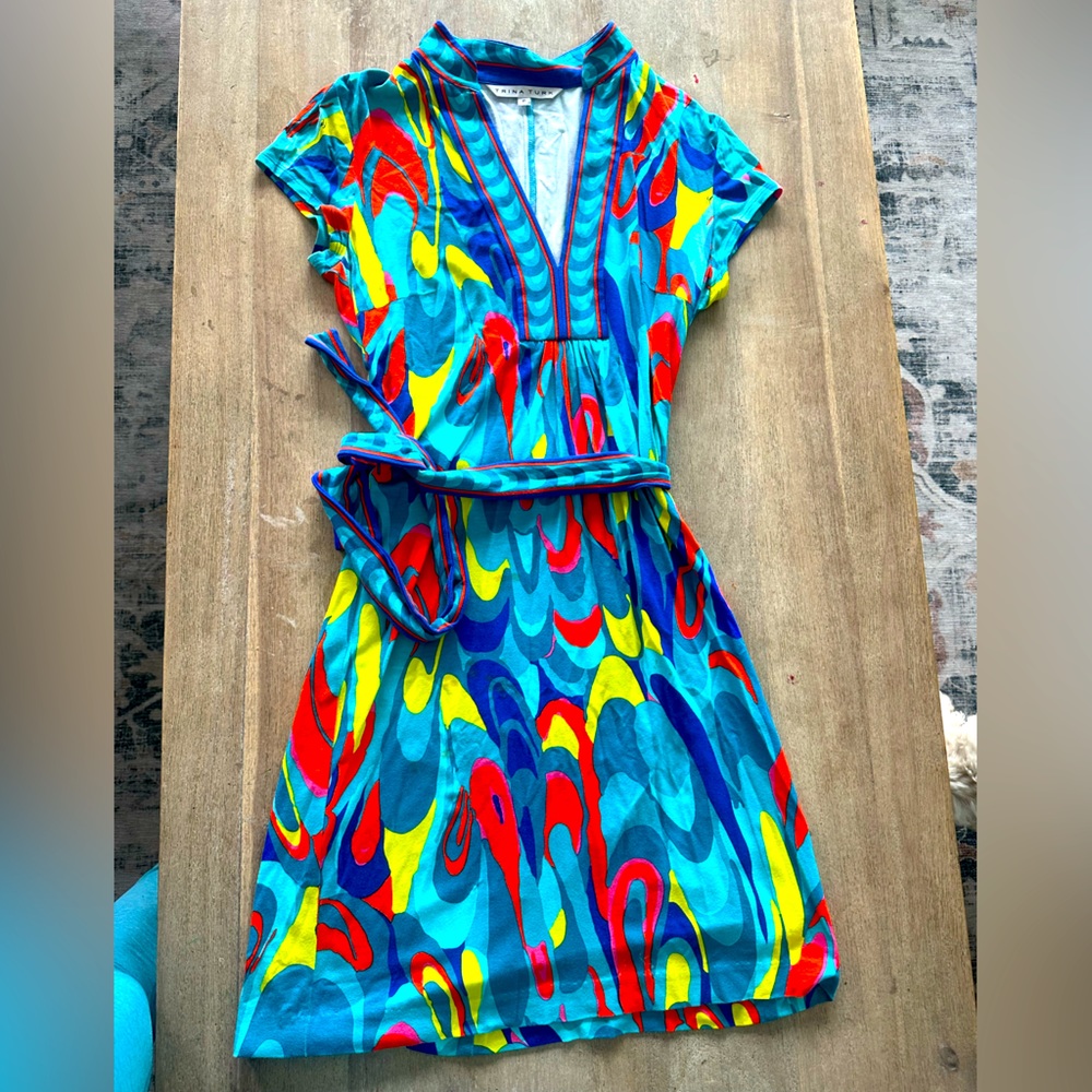 Trina Turk Colorful V-Neck Dress